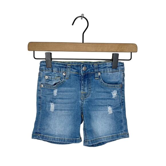 7FAM Girls Distressed Denim Shorts Size 6 - Picture 1 of 3